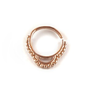 14K Rose Gold Piercing, Gold Nose Ring, Septum Ring Gold, Rook Piercing, Gold Cartilage Ring, Indian Nose Hoop, Gold Nose Ring, 16g - 20g
