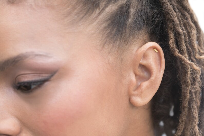 Bar Piercing Cartilage Earring 18g Gold Piercing Unique Nose Stud Gold Helix Stud Gold Nose Stud Piercing Helix 20g Nose Stud Indian