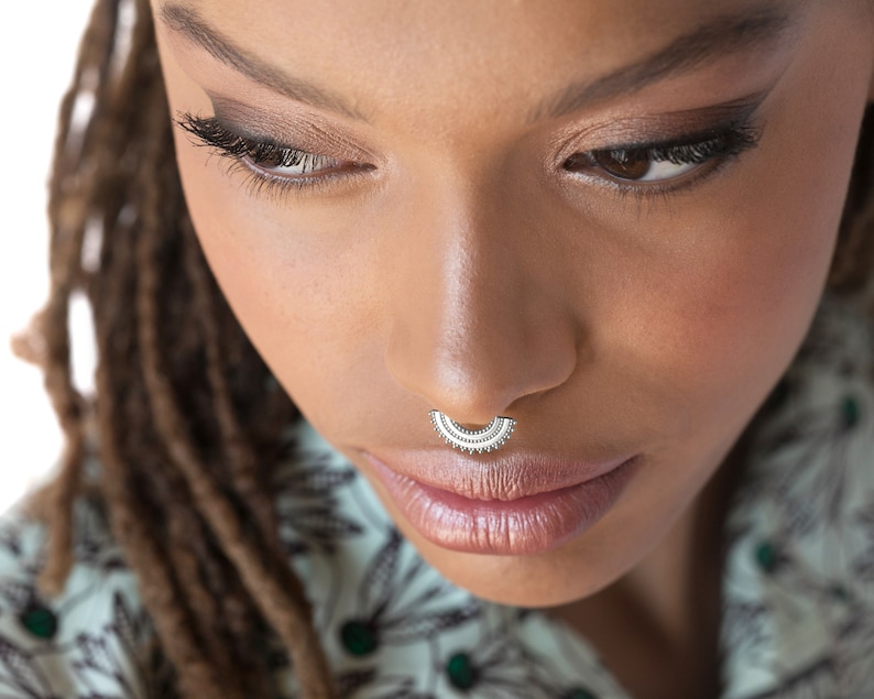 Silver Nose Hoop Big Nose Ring Large Nose Ring Big Nose Etsy