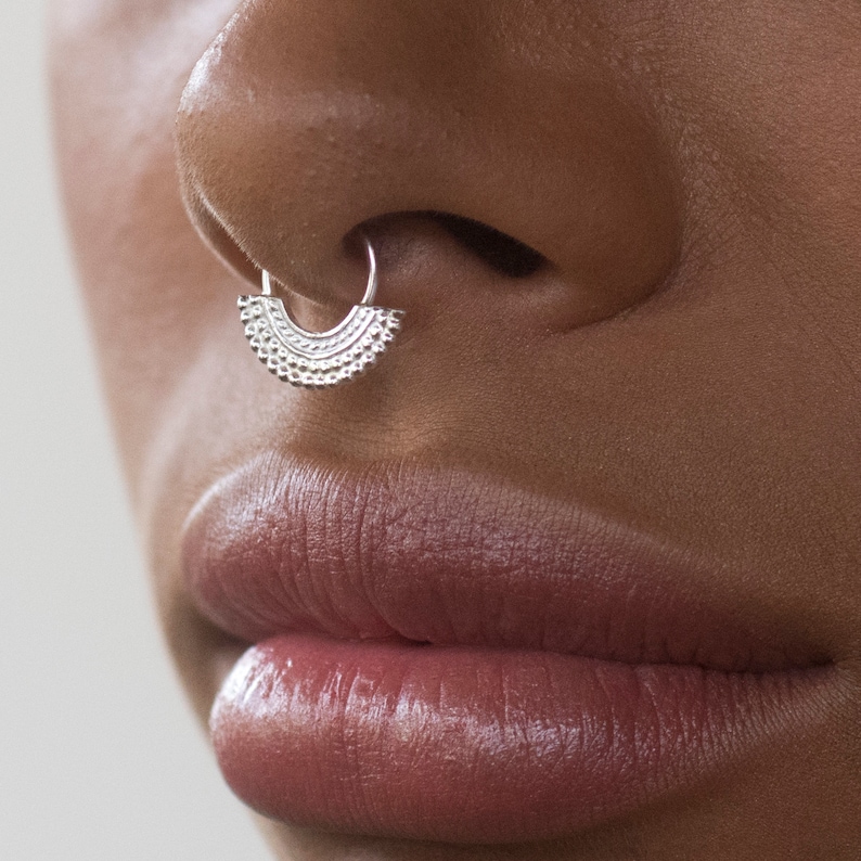 Unique Septum Ring Septum Jewelry Tribal Septum Silver Etsy