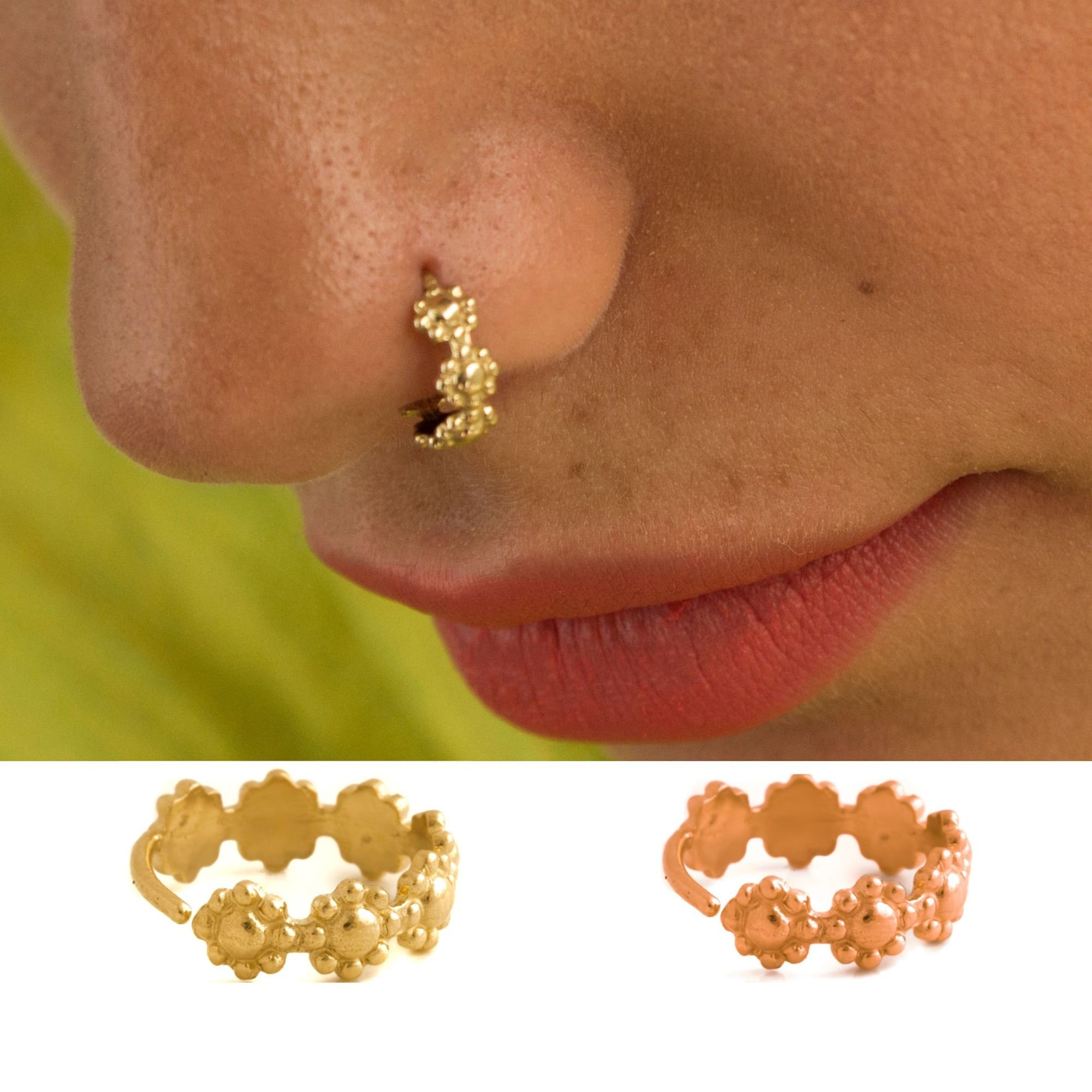 14k Gold Nose Ring 14k Gold Nose Hoop Solid Gold Nose Ring Etsy