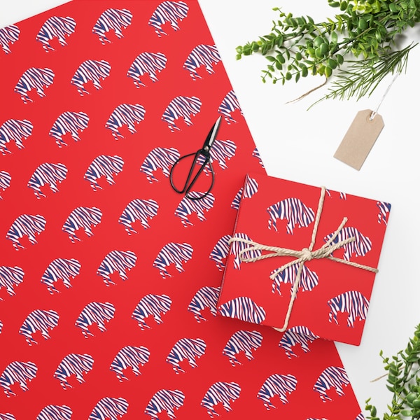 Buffalo Bills Zubaz Style Buffalo Wrapping Paper