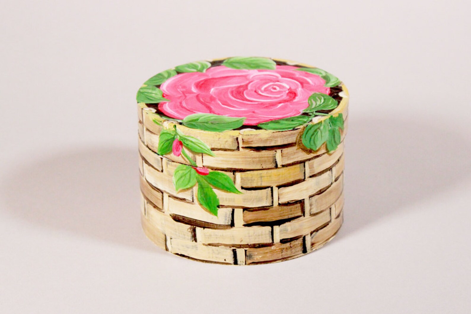 Pink rose flower jewelry keepsake wedding box with basket Etsy