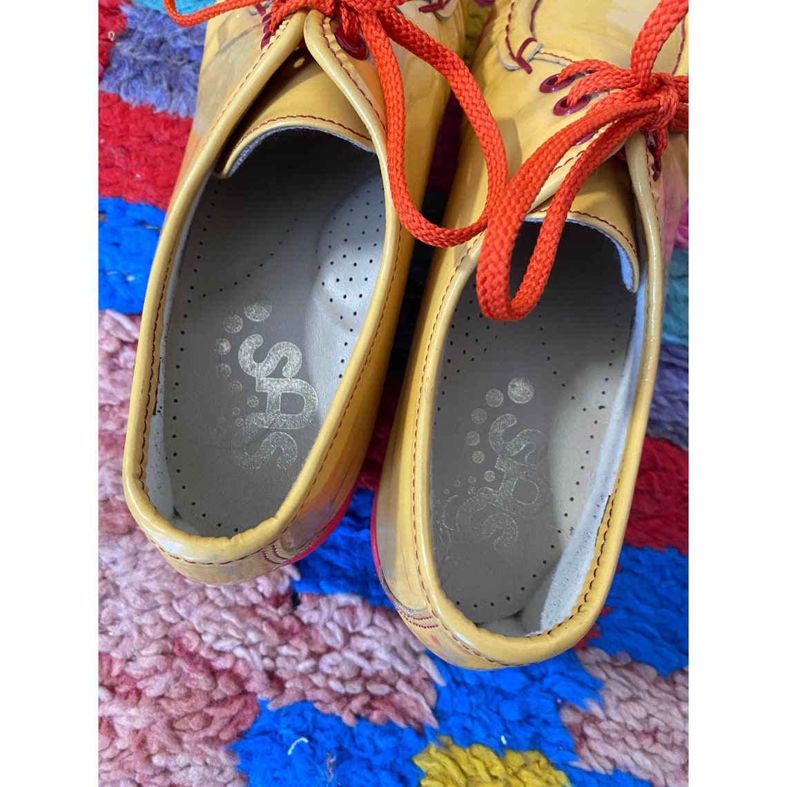 70s Patent Leather Ketchup and Mustard Sas Bounce Shoe | Etsy