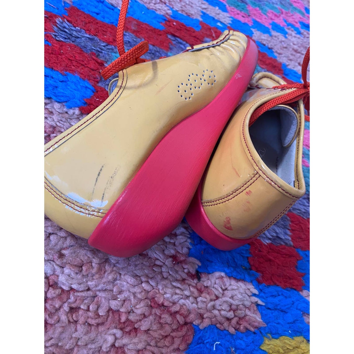 70s Patent Leather Ketchup and Mustard Sas Bounce Shoe Etsy