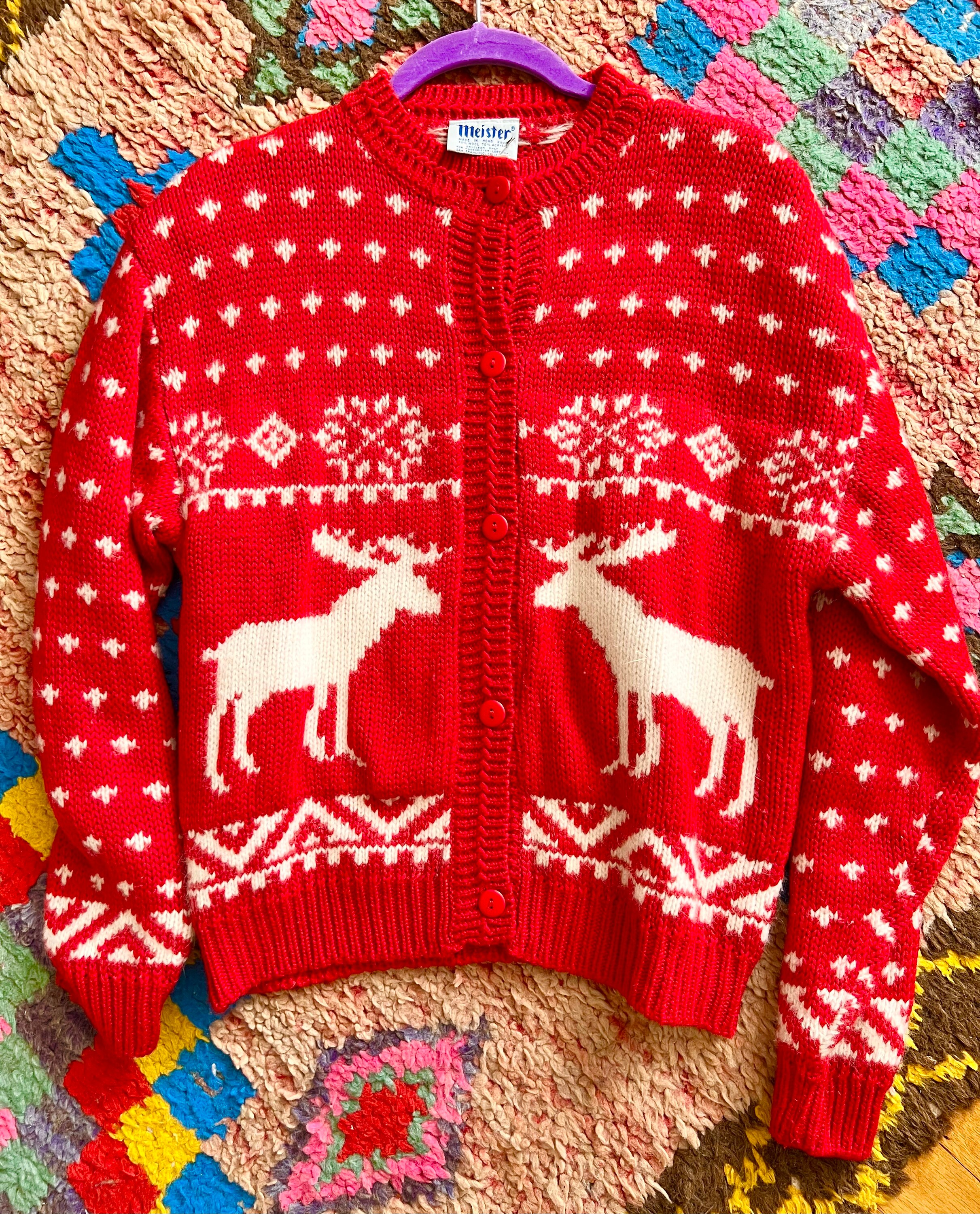 Reindeer Cardigan - Etsy