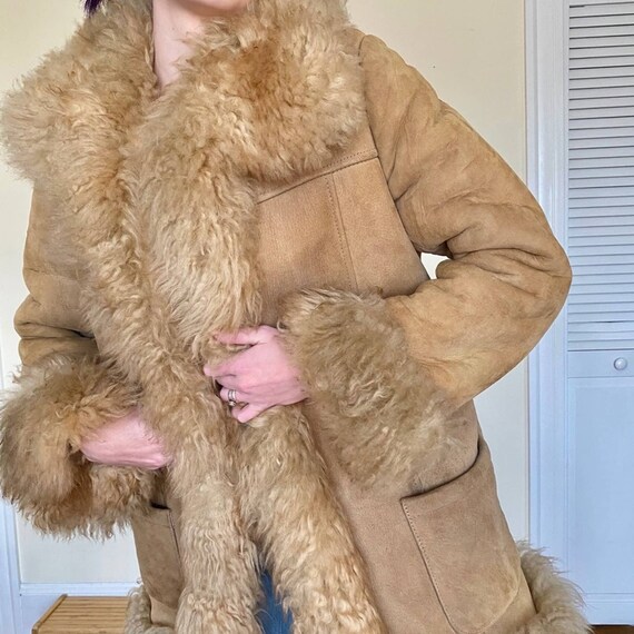 70’s Penny Lane Suede Shearling Coat