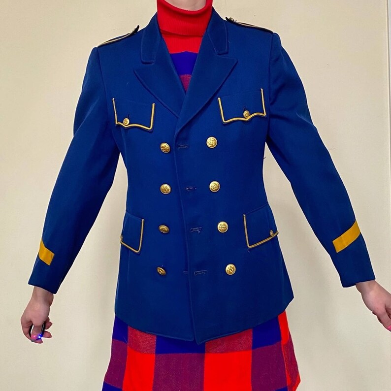 60\u2019s Bright Blue Band Uniform Jacket