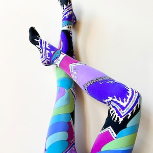 60s Psychedelic Emilio Pucci Graphic Print Tights Hose image 1