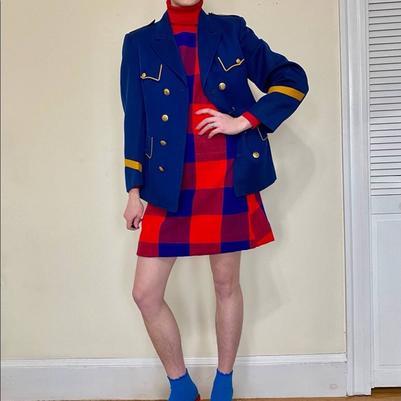 60\u2019s Bright Blue Band Uniform Jacket