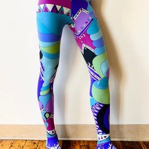 60s Psychedelic Emilio Pucci Graphic Print Tights Hose image 5