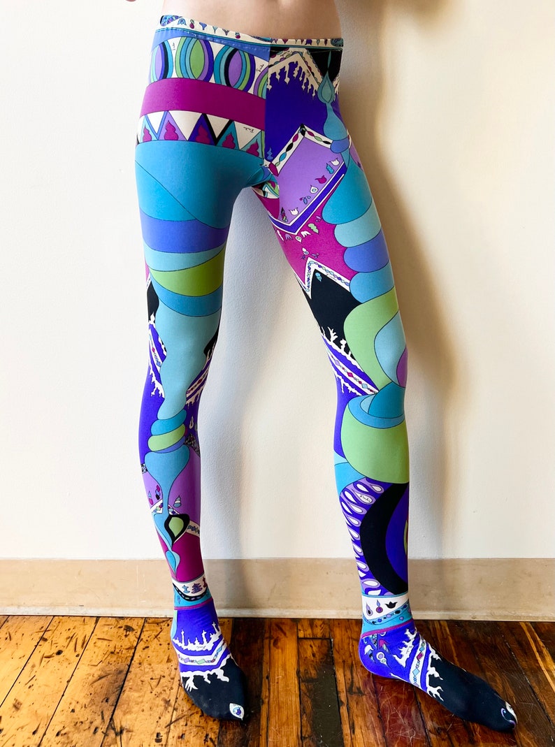 60s Psychedelic Emilio Pucci Graphic Print Tights Hose image 5