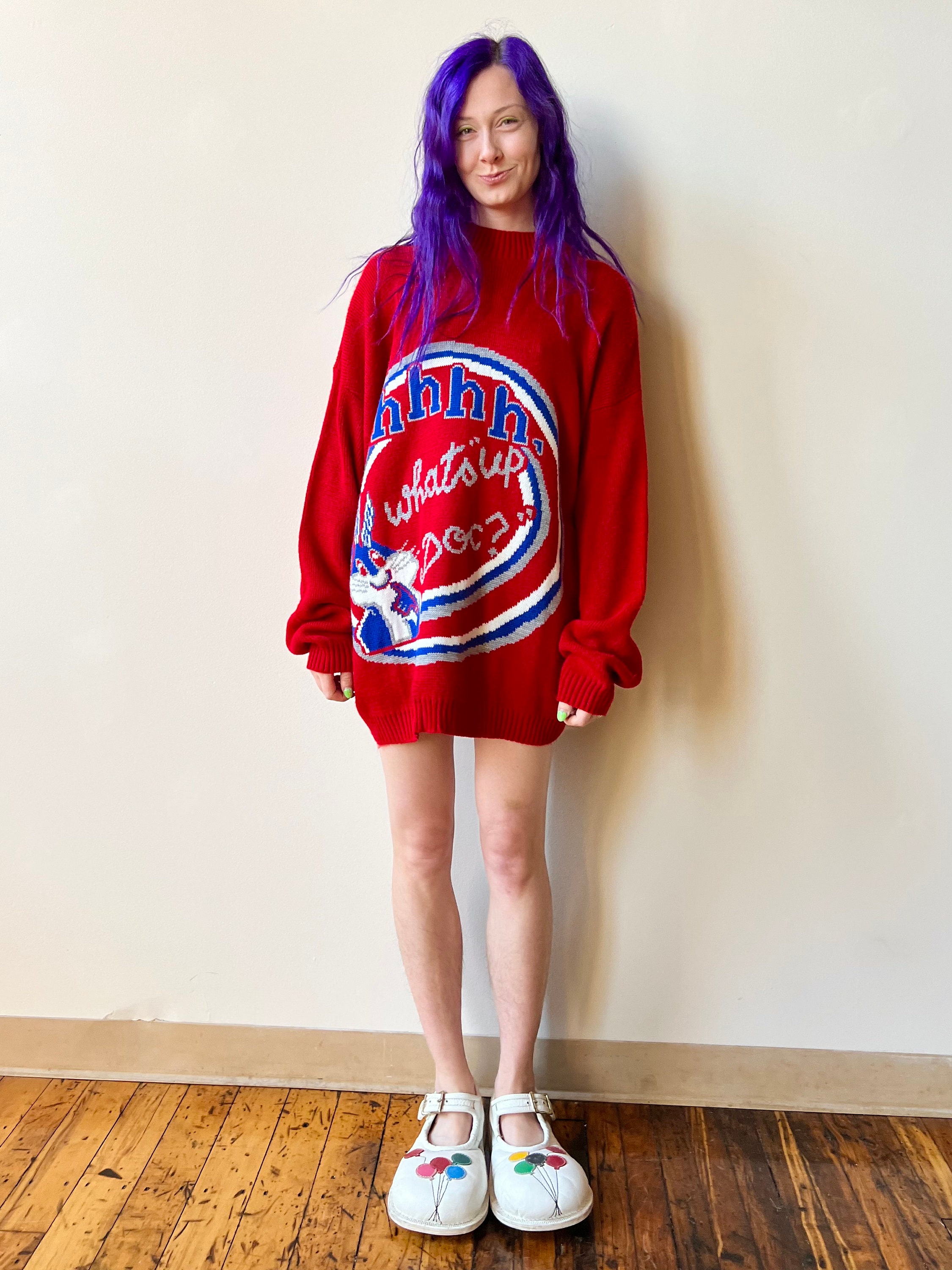 90's Iceberg Jeans Italian Knit Looney Tunes Bugs Bunny Eh