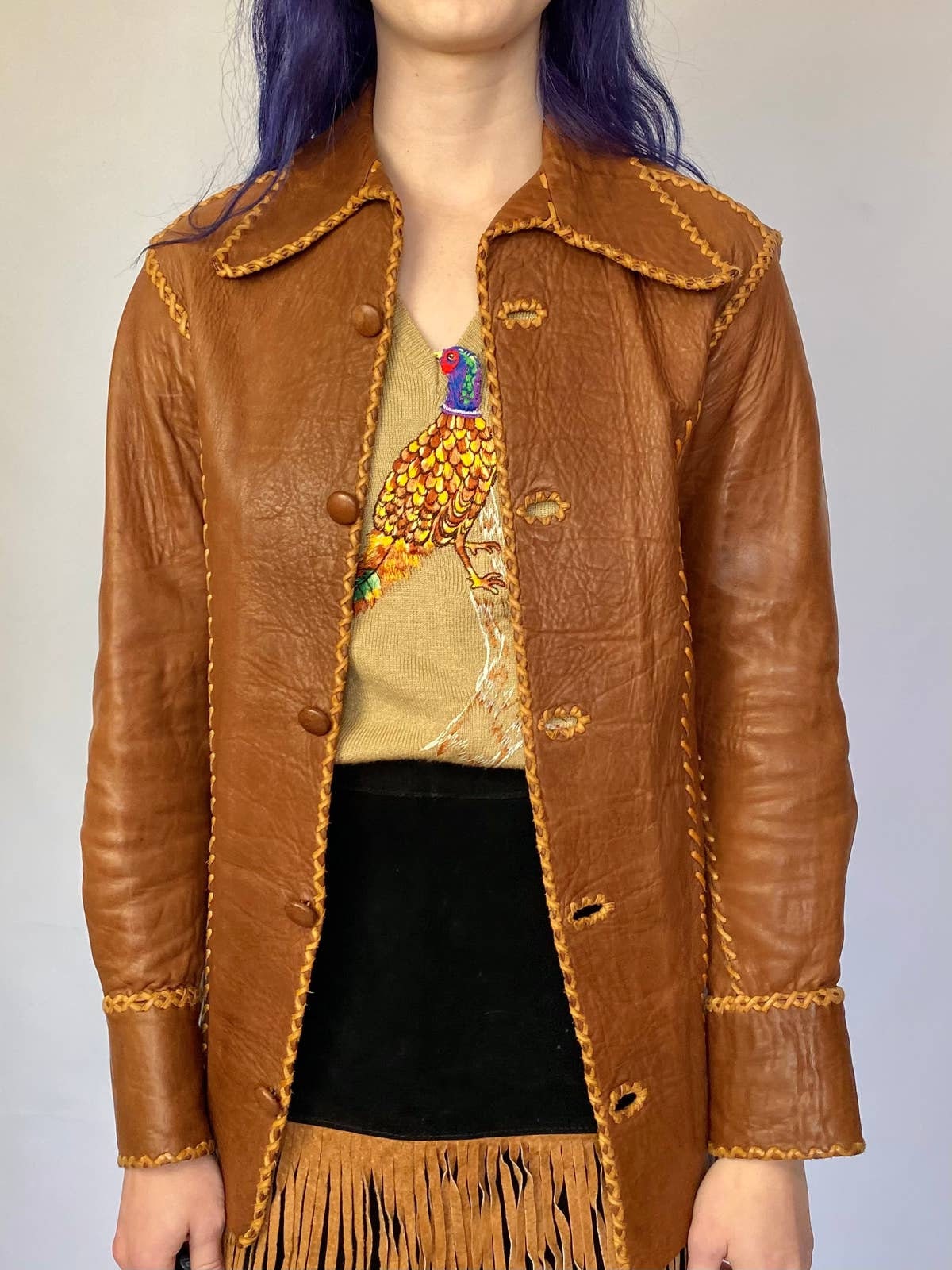 70s Rare North Beach Leather Handmade Brown Leather Jacket - Etsy