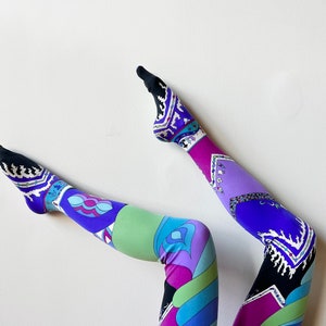 60s Psychedelic Emilio Pucci Graphic Print Tights Hose image 2