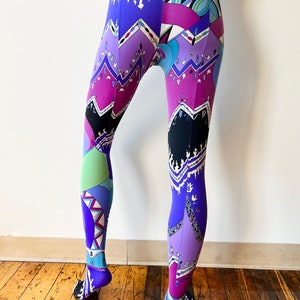 60s Psychedelic Emilio Pucci Graphic Print Tights Hose image 6
