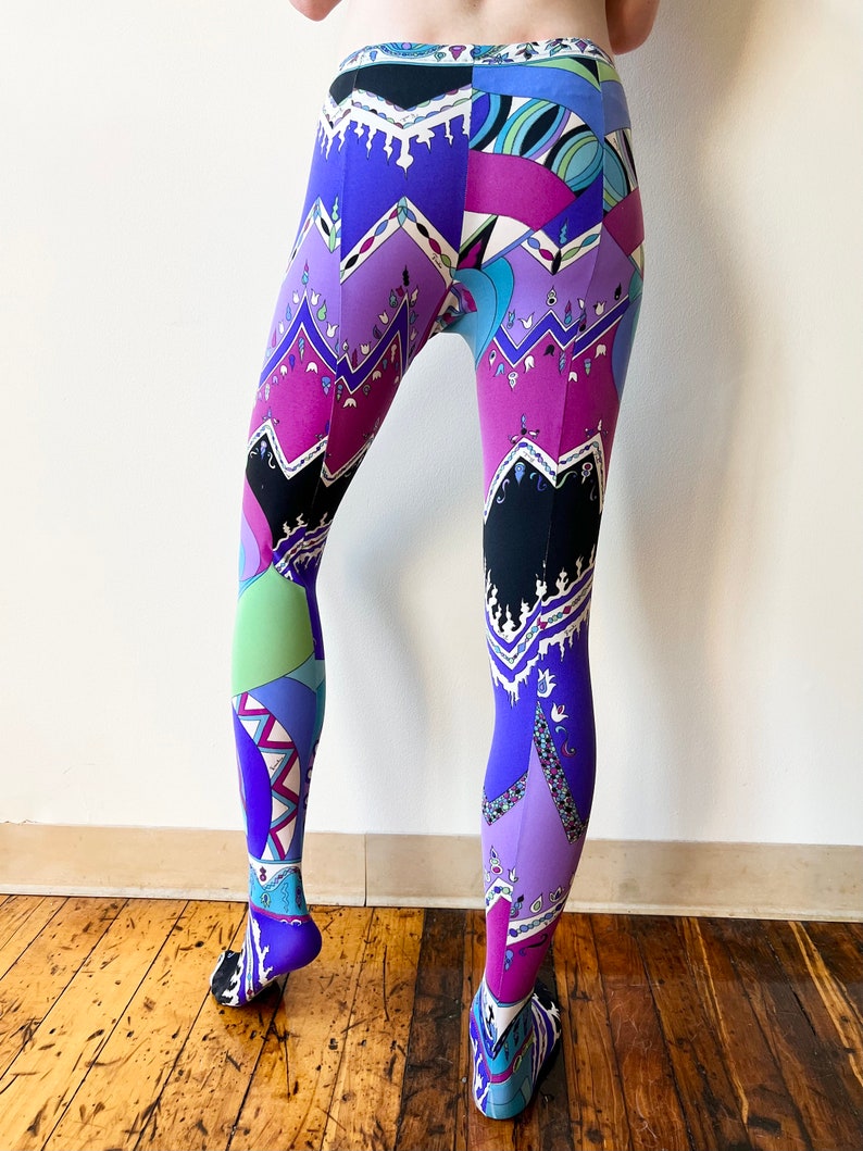 60s Psychedelic Emilio Pucci Graphic Print Tights Hose image 6