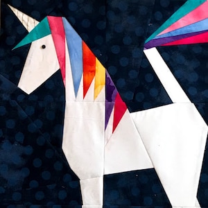 Large Unicorn Paper Piecing Pattern in PDF