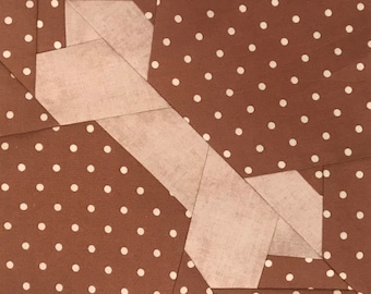 DOGGIE BONE Paper Pieced Block Pattern in PDF