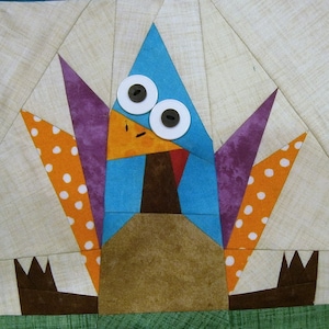 Paper Pieced Turkey Block Pattern in PDF