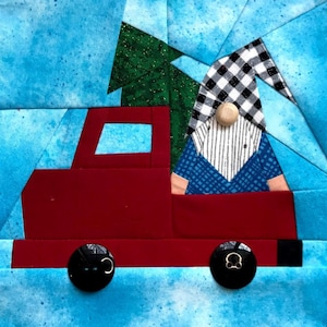 GNOME in a TRUCK Paper Pieced Block Pattern in PDF