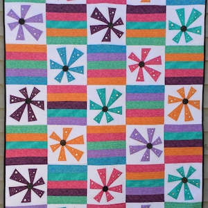 Patron de courtepointe en papier Flower Frenzy en PDF