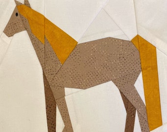 Horse #5 Paper Pieced Quilt Block Pattern (PDF Download)