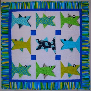 One Fish Paper Pieced Quilt Pattern in PDF