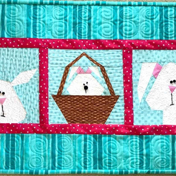 Easter Table Runner and Potholders, Paper Pieced Patterns in PDF