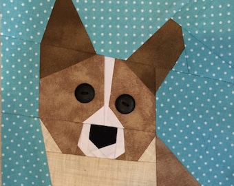 Corgi Paper Pieced Block Pattern in PDF