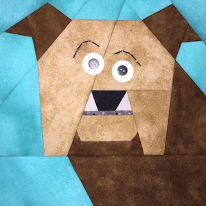 Bull Dog Paper Pieced Block Pattern in PDF