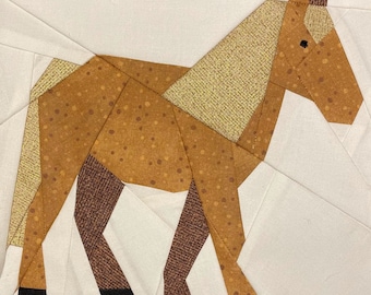 Horse Paper Piecing Pattern: Quilt Block PDF (8x8 Unfinished)