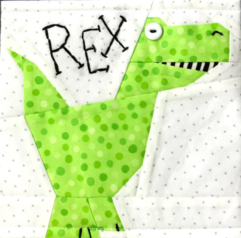 LIL' TREX Paper Pieced Block Pattern in PDF Etsy