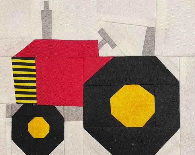 TRACTOR BLOCK PATTERN in Pdf, Paper Pieced Pattern, Instant Download ...