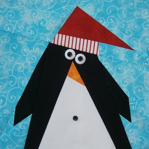 Paper Pieced Belly Button Penguin Block #1 in PDF