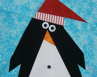 Paper Pieced Belly Button Penguin Block #1 in PDF