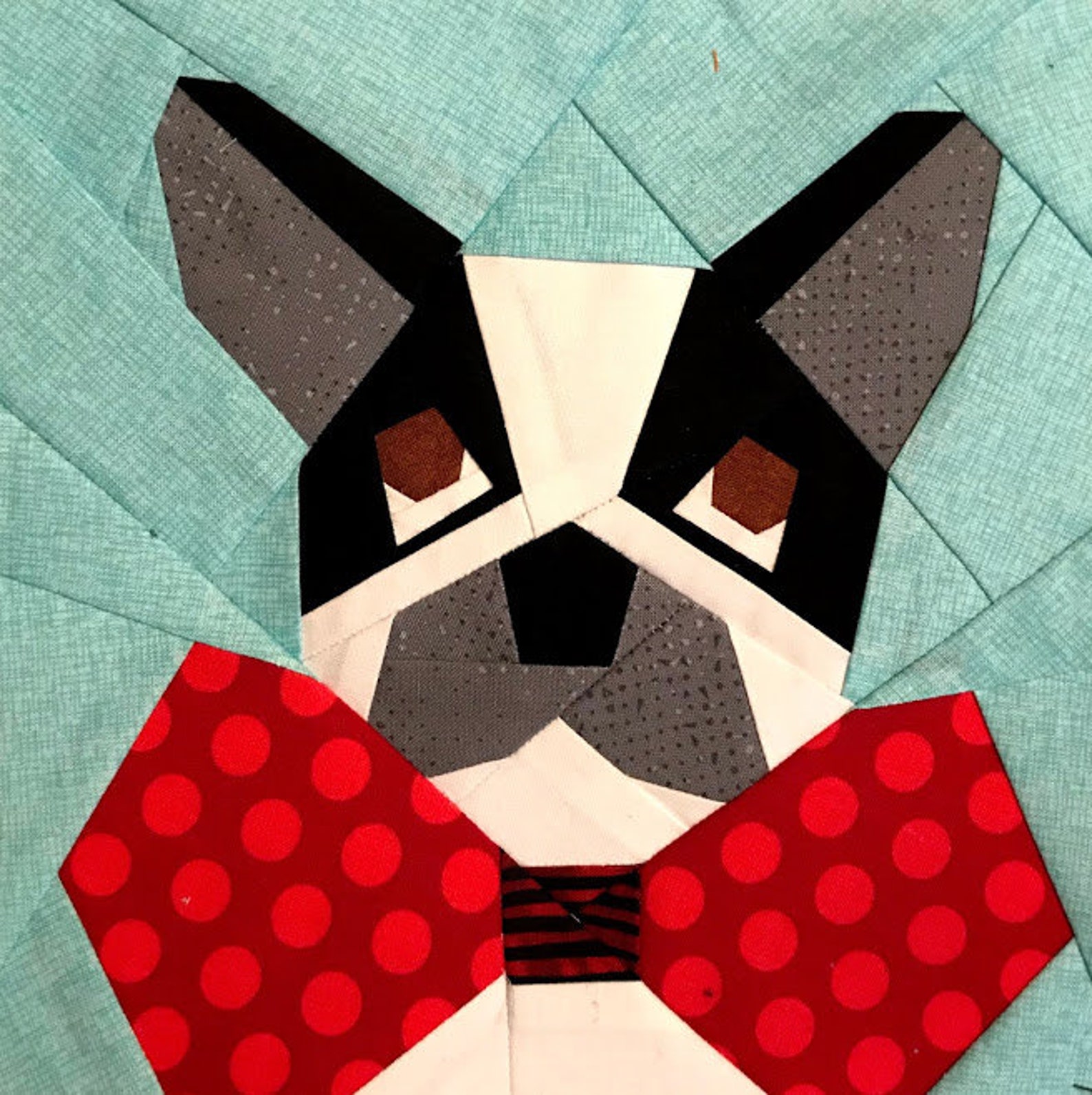 HOLIDAY FRENCH Bulldog Paper Pieced Block Pattern in PDF Etsy