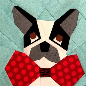 HOLIDAY FRENCH Bulldog Paper Pieced Block Pattern in PDF