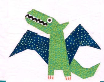 Pterydactyl Dinosaur Block Paper Piecing Pattern (PDF Download)