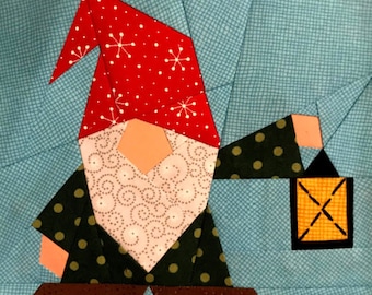 GNOME With LANTERN Paper Pieced Block in PDF