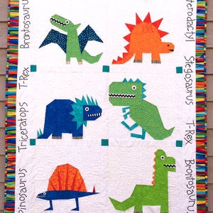 Dinosaur Paper Pieced Quilt in PDF