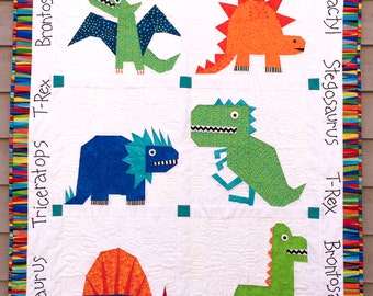 Dinosaur Paper Pieced Quilt in PDF