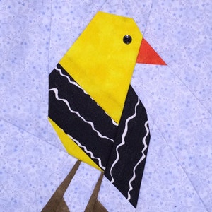 Yellow Finch Paper Pieced Block Pattern in PDF