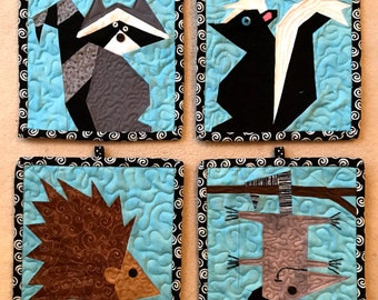 CUTE CRITTERS Paper Pieced Potholder Patterns in PDF