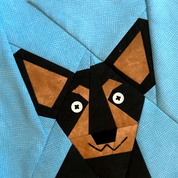 RAT TERRIER Paper Pieced Block Pattern in PDF