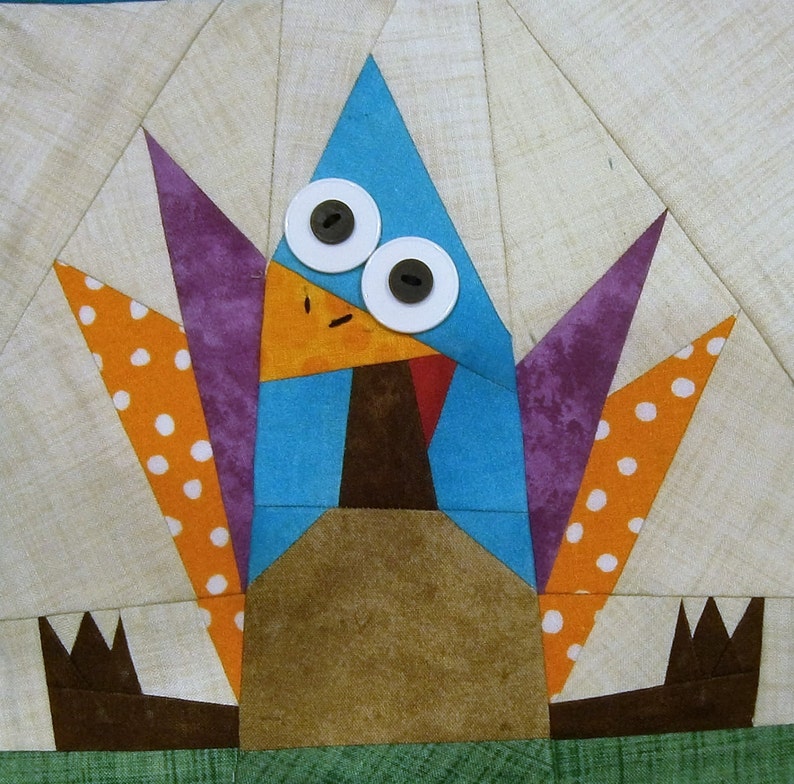 Paper Pieced Turkey Block Pattern in PDF Etsy