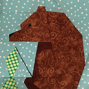 BEAR FISHING Paper Pieced Block Pattern in PDF