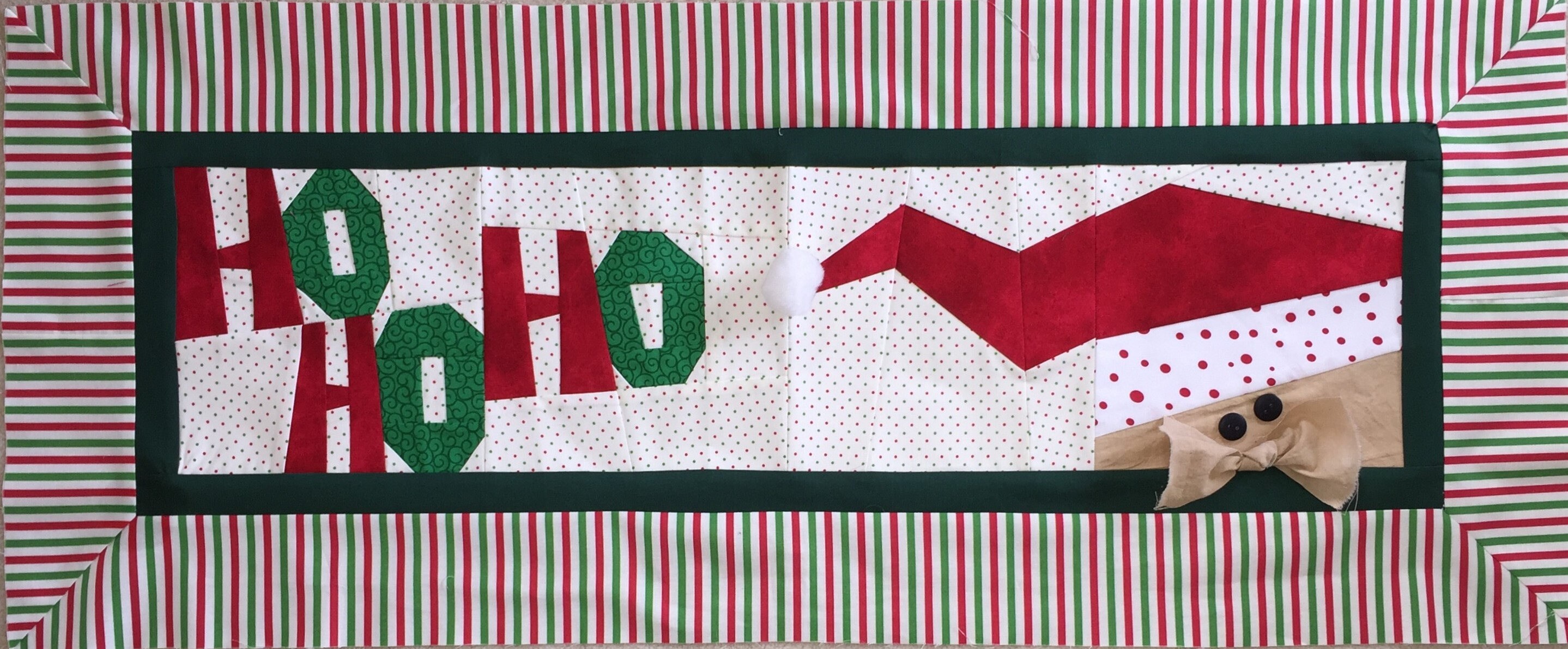 Jolly Old St. Nick Paper Pieced Table Runner Pattern in PDF