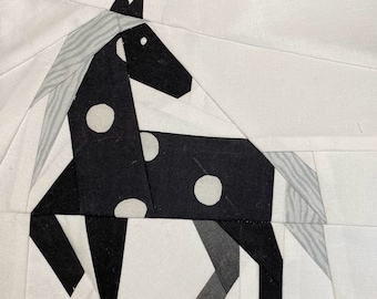 Horse Paper Piecing Pattern: Quilt Block Design, Made By Marney (PDF Pattern)