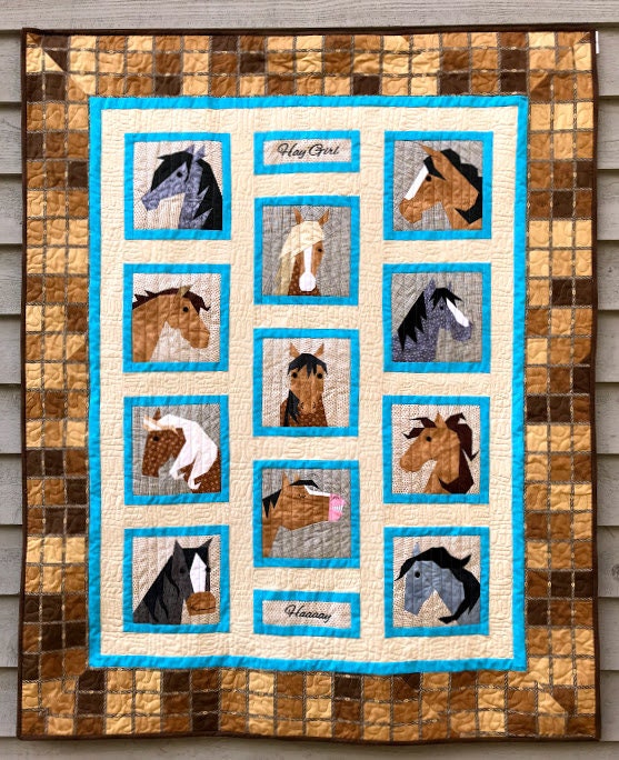 HAY GIRL Paper Pieced Quilt Pattern Horse Pattern Paper Pieced Horse Pattern in PDF Instant Download Etsy Canada